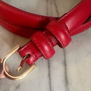 LOFT red belt with gold clasp, size XL (47” length) excellent condition